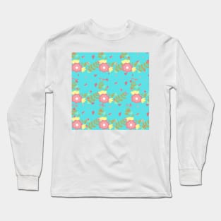 pink flower pattern Long Sleeve T-Shirt